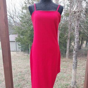 Red Madden Girl strappy dress with rhinestone slit